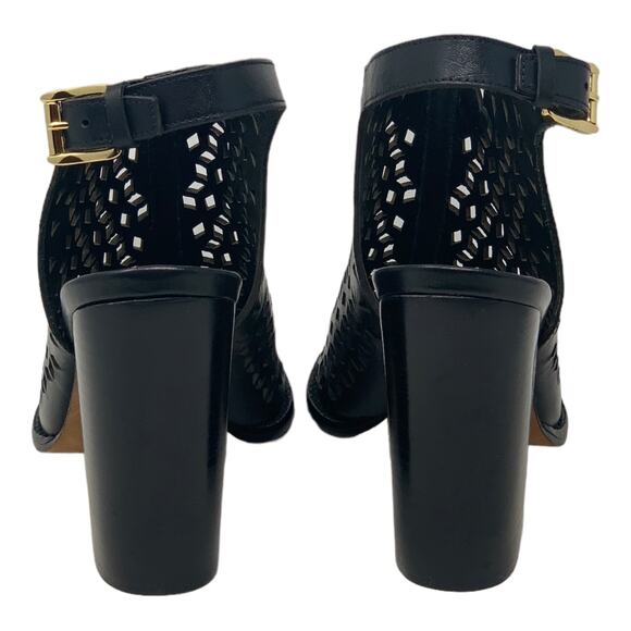 Rebecca Minkoff Black Leather Peep Toes Slingback Heel Sandal size 8M - Picture 3 of 11